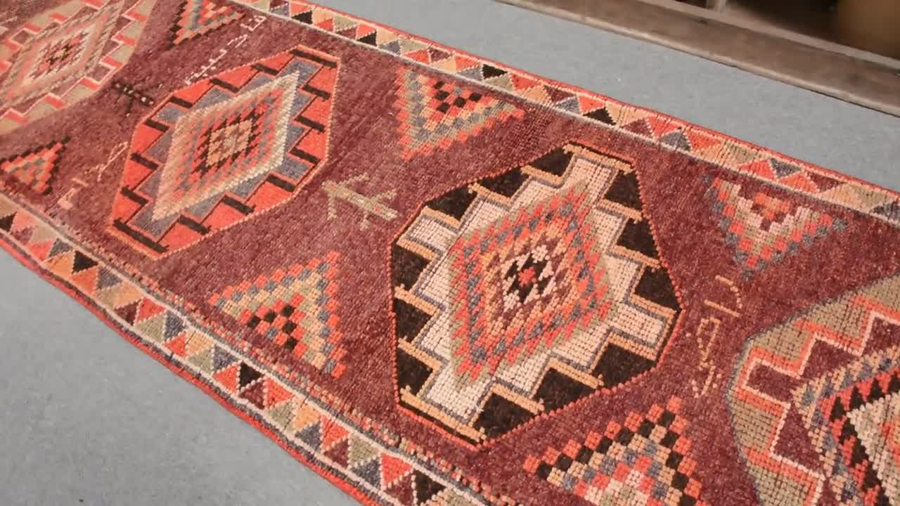 ヴィンテージラグ、3x13ランナーラグ、トルコラグ、ヘルキラグ